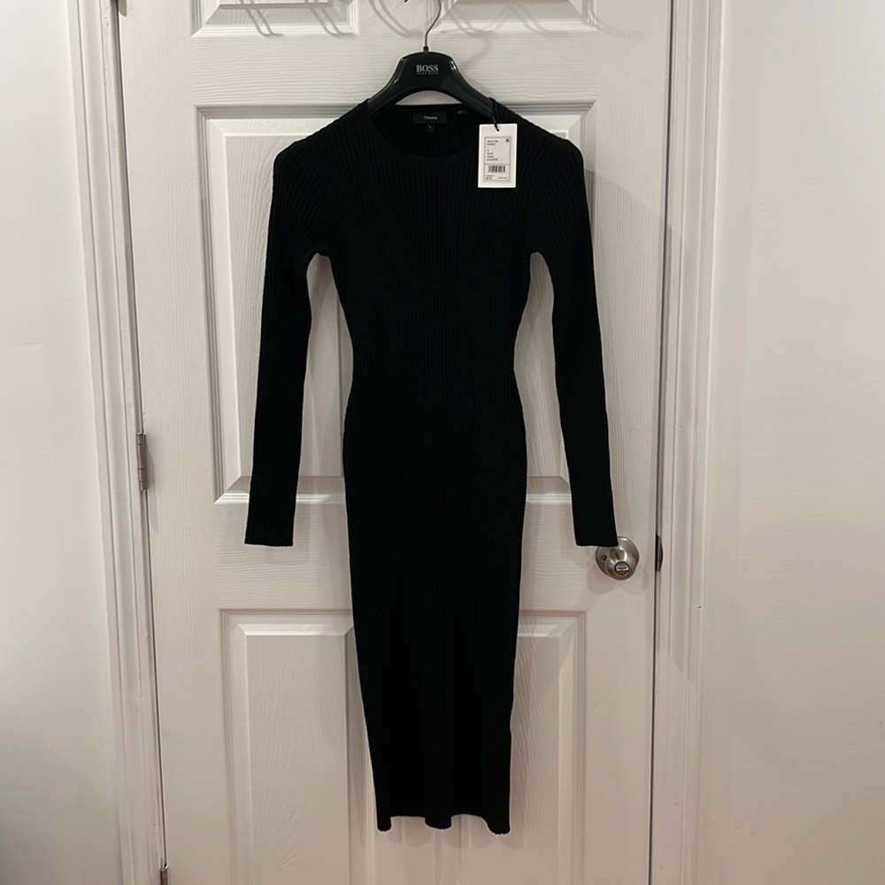 Theory Maxi Rib Dress Size: S; Color: Black Noble K121701R